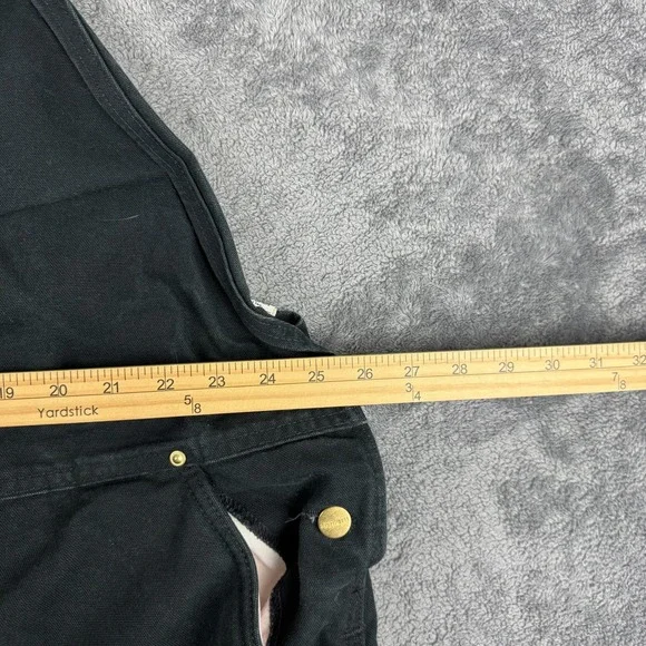 VTG Carhartt Bib Overalls Mens 52x31 Black Duble Knee Duck Quilt Lined USA RO2 - Picture 6 of 11